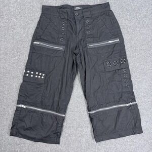 Social Collision Goth Cargo Pants Womens Size 5 Black Grommet Zip Utility